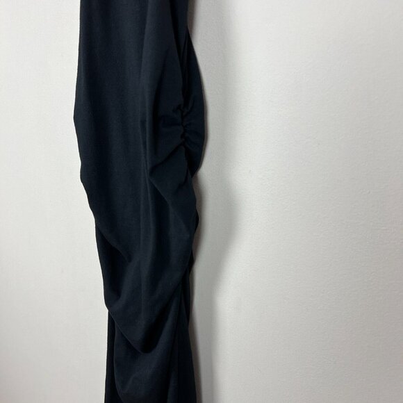 Michael Stars Racerback Midi Dress Womens Medium Black Shirred Bodycon 9579 M - Picture 9 of 14